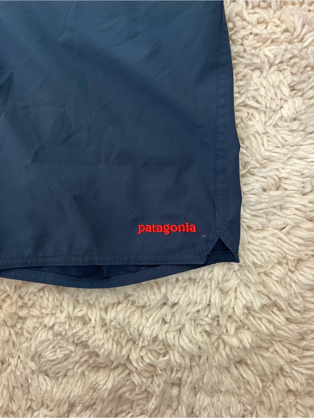 Patagonia Navy Shorts with Red Logo